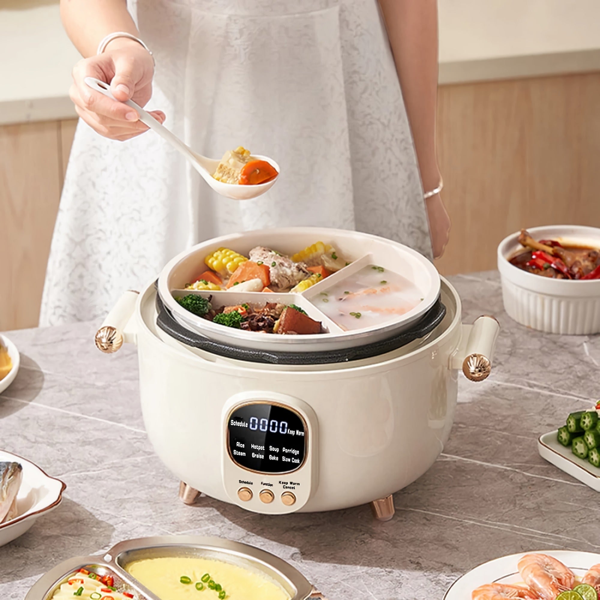 INTEXCA 4L Multifunctional Electric Pressure Cooker, 1000W Cooker with LED Display, Non-Stick Pot - HP-40H9 INTEXCA 4L Multifunctional Electric Pressure Cooker, 1000W Cooker with LED Display, Non-Stick Pot - HP-40H9